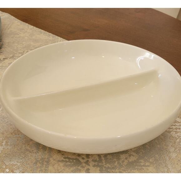 RUSSELL WRIGHT IROQUOIS White Casserole 2 Sides Dish With Lid - Picture 3 of 9